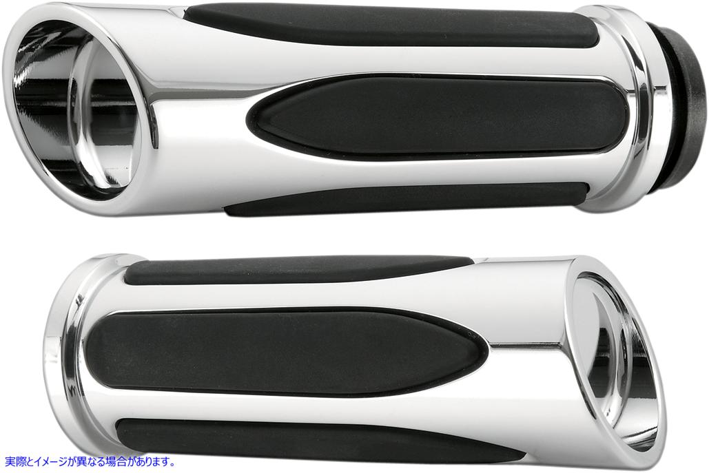 取寄せ ディープカットコンフォートシリーズグリップ アレンネス Grips - Comfort - Deep Cut - Cable - Chrome 07-050 06300976