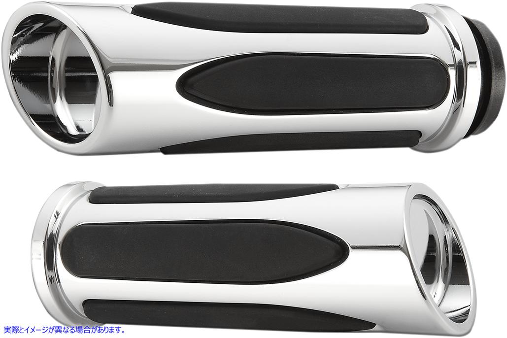 取寄せ ディープカットコンフォートシリーズグリップ アレンネス Grips - Comfort - Deep Cut - TBW - Chrome 07-052 06300978