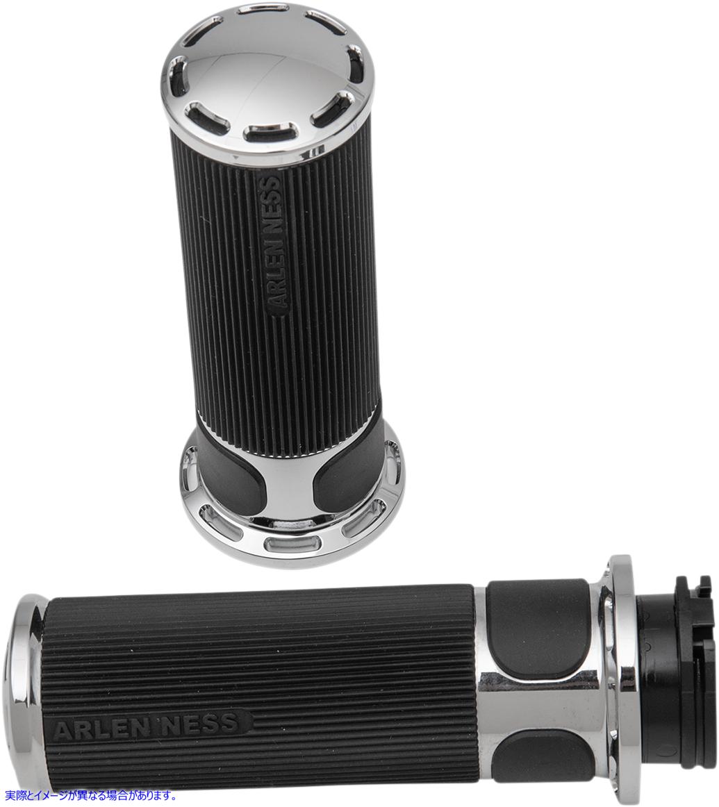 取寄せ フュージョンスロットトラックグリップ アレンネス Grips - Slot Track - Cable - Chrome 07-300 06301023