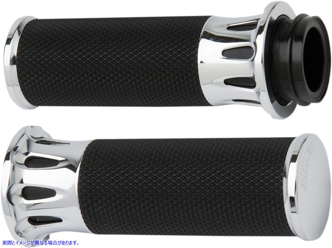 取寄せ 融合ディープカットグリップ アレンネス Grips - Deep Cut - TBW - Chrome 07-318 06301035