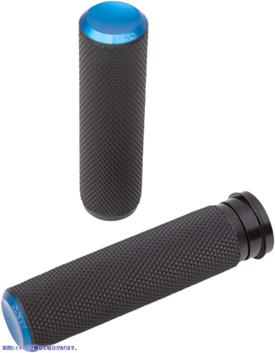 取寄せ フュージョンナールドグリップ アレンネス Grips - Knurled - TBW - Blue 07-345 06302596