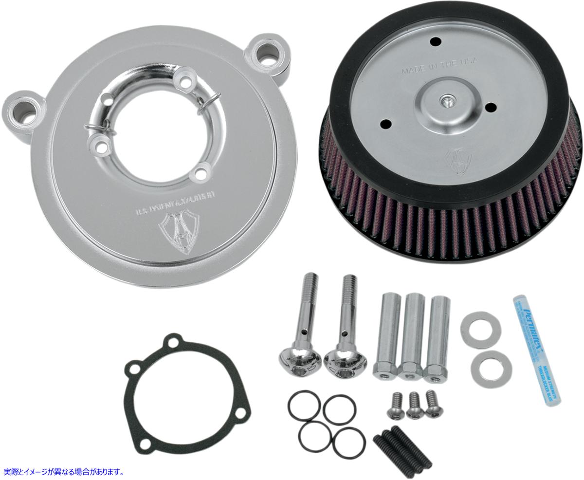 取寄せ Big Sucker?エアフィルターキットは8 のラウンドアフターマーケットカバーのみを受け入れます アレンネス Big Sucker? Air Filter Kit - Chrome - Stage I 18-507 10100181