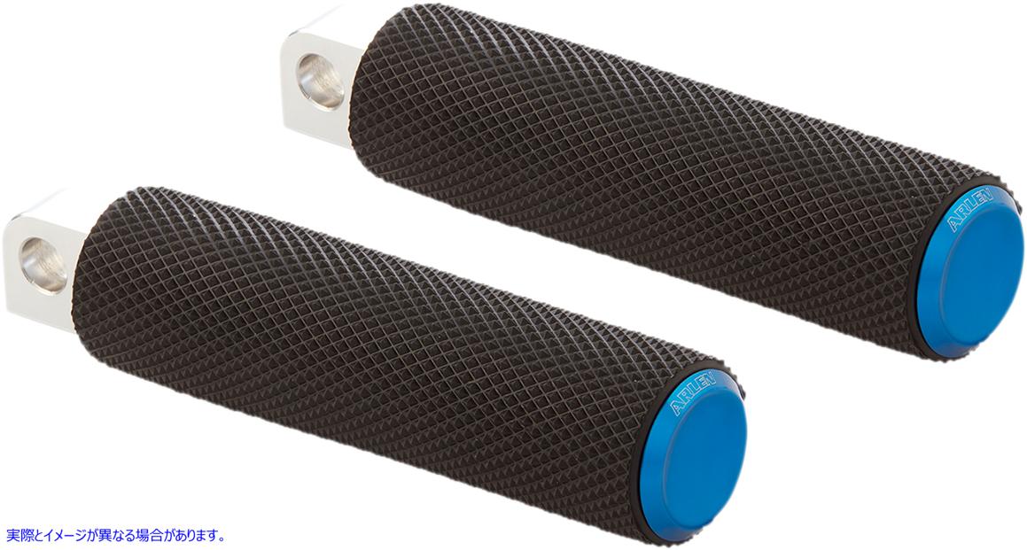 取寄せ フュージョンの男性マウントフットペグ アレンネス Footpegs - Knurled - Blue 07-937 16201964