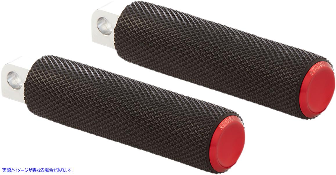 取寄せ フュージョンの男性マウントフットペグ アレンネス Footpegs - Knurled - Red 07-938 16201965
