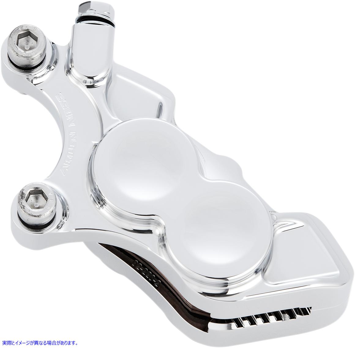 取寄せ Ness Tech Four-Piston Caliper アレンネス 4-Piston Caliper - Front Right - 11.8 - Chrome 02-222 17010614