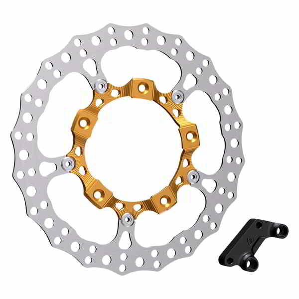 取寄せ Big Brake 14インチ フルフローティング ブレーキローターキット アレンネス Rotor 14 - Front Right - Gold 300-006 17103966