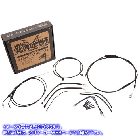 取寄せ コンプリート黒いビニールハンドルケーブル/ブレーキラインキット類人猿ハンガーハンドルバー用 バーリーブランド Complete Black Vinyl Handlebar Cable/Line Kit for Ape Hanger Handlebars - 12 B30-1106 06101656