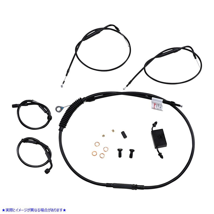 取寄せ ABSのスポーツ者向けの拡張ハンドルバーケーブルとブレーキラインキット バーリーブランド Extended Handlebar Cable and Brake Line Kit for Sportsters with ABS - Clubman Handlebars B30-1270 06620586