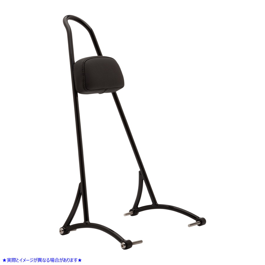 取寄せ 背もたれパッド付きの背の高いシッシーバー バーリーブランド Tall Sissy Bar - Black B13-1501B 15010450