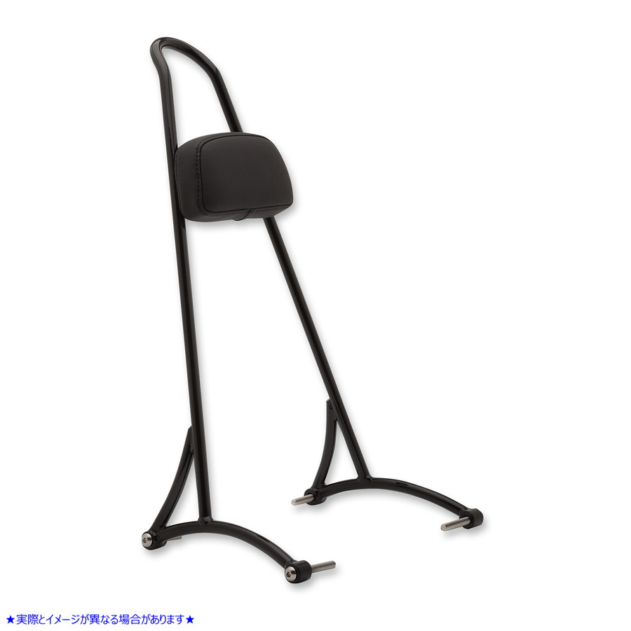 取寄せ 背もたれパッド付きの背の高いシッシーバー バーリーブランド Tall Sissy Bar - Black B13-1503B 15010565