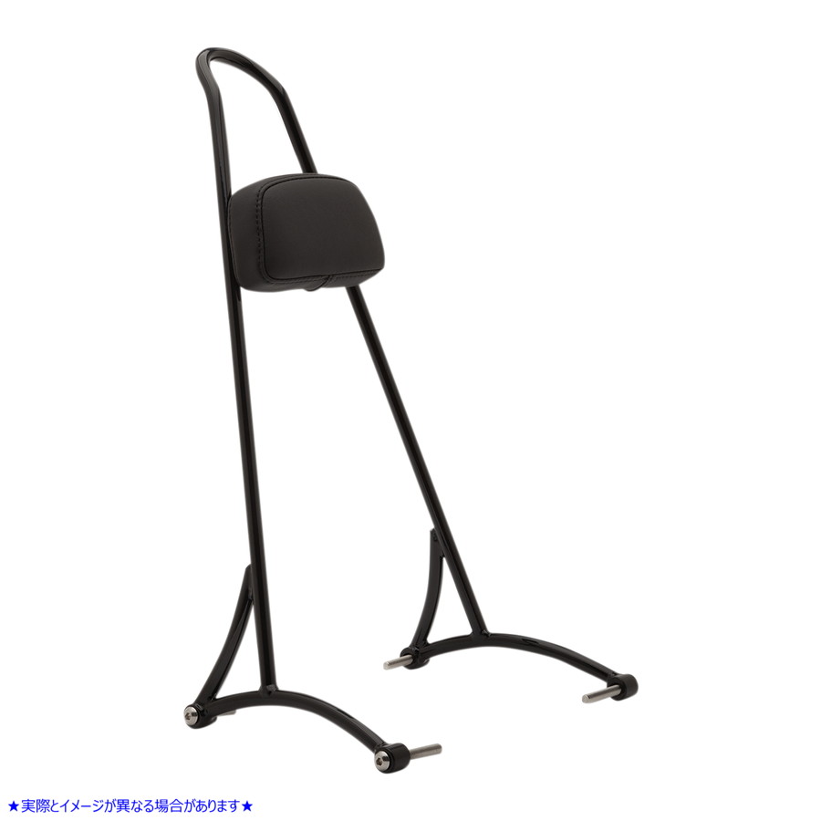 取寄せ 背もたれパッド付きの背の高いシッシーバー バーリーブランド Tall Sissy Bar - Black B13-1505B 15010585