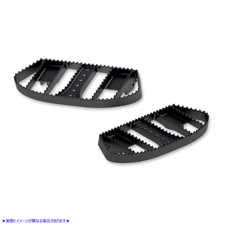 取寄せ MXスタイルのドライバーとパッセンジャーの床板 バーリーブランド MX Driver Floorboards - Black - FL B13-1050B 16210799