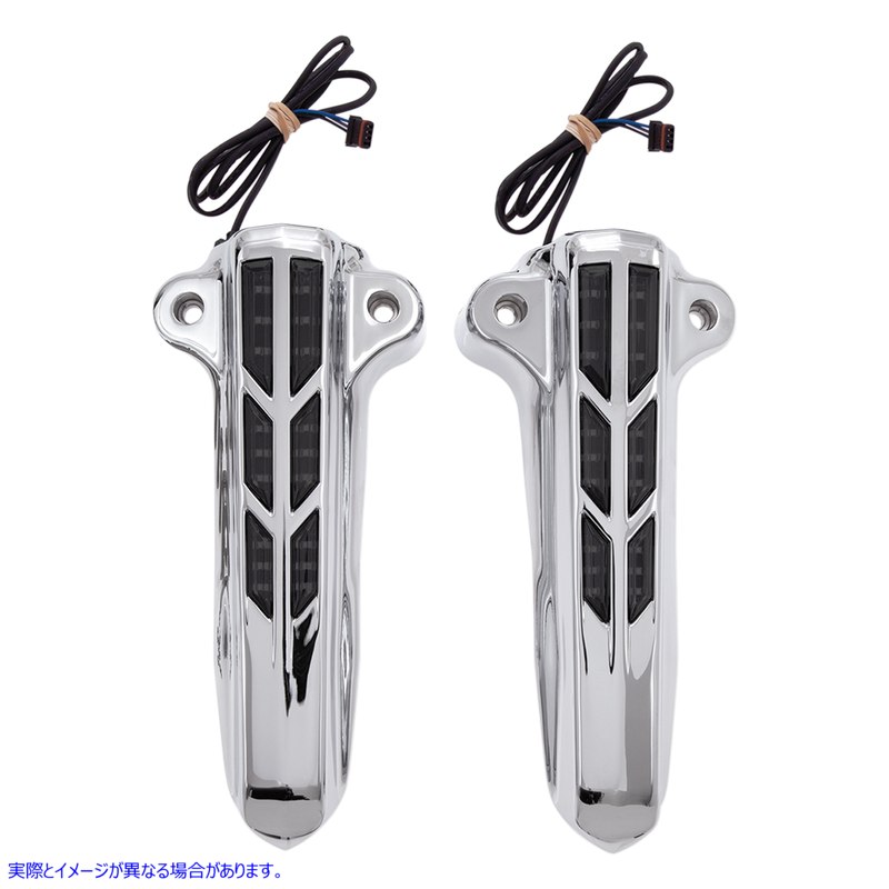 取寄せ Forkini Lower Fork Legカバー - LED付き シロ CIRO Forkini Lower Leg Covers - Chrome - With LEDs 43001 04030135