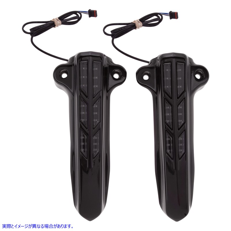 取寄せ Forkini Lower Fork Legカバー - LED付き シロ CIRO Forkini Lower Leg Covers - Gloss Black - With LEDs 43003 04030137