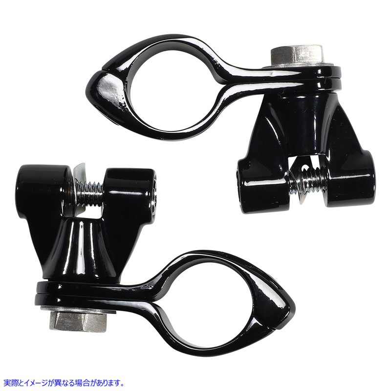 取寄せ エンジンガードハイウェイペグヒンジレスマウントクランプキット シロ CIRO Pinless Clevis Clamp - Black 60022 16240302