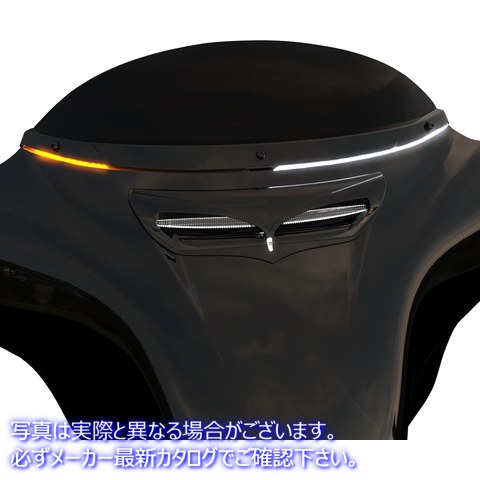 取寄せ スチールフロントガラストリム - アクセントライトのLED シロ CIRO Windshield Trim - Black - FL 14+ 11001 23500470