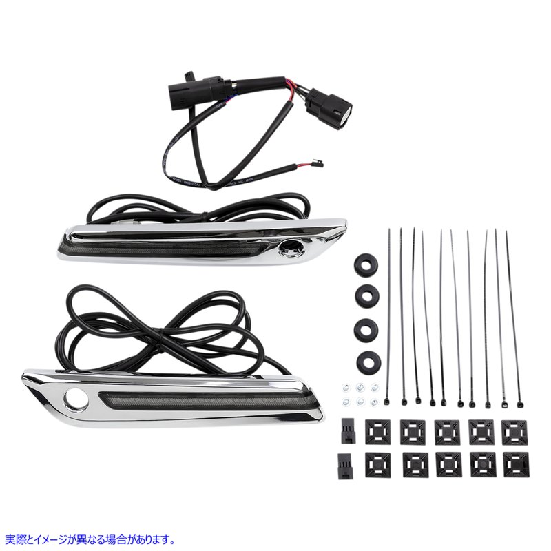 取寄せ LEDサドルバッグヒンジカバー シロ CIRO Hinge Covers - Smoke/Chrome 40070 35011821