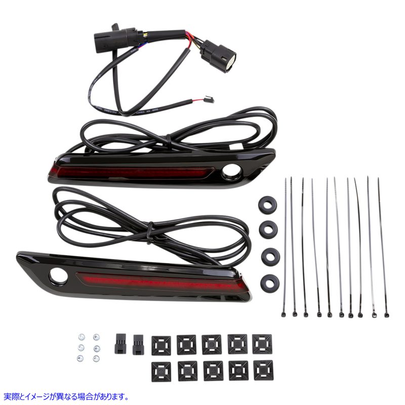取寄せ LEDサドルバッグヒンジカバー シロ CIRO Hinge Covers - Red/Black 40171 35011824
