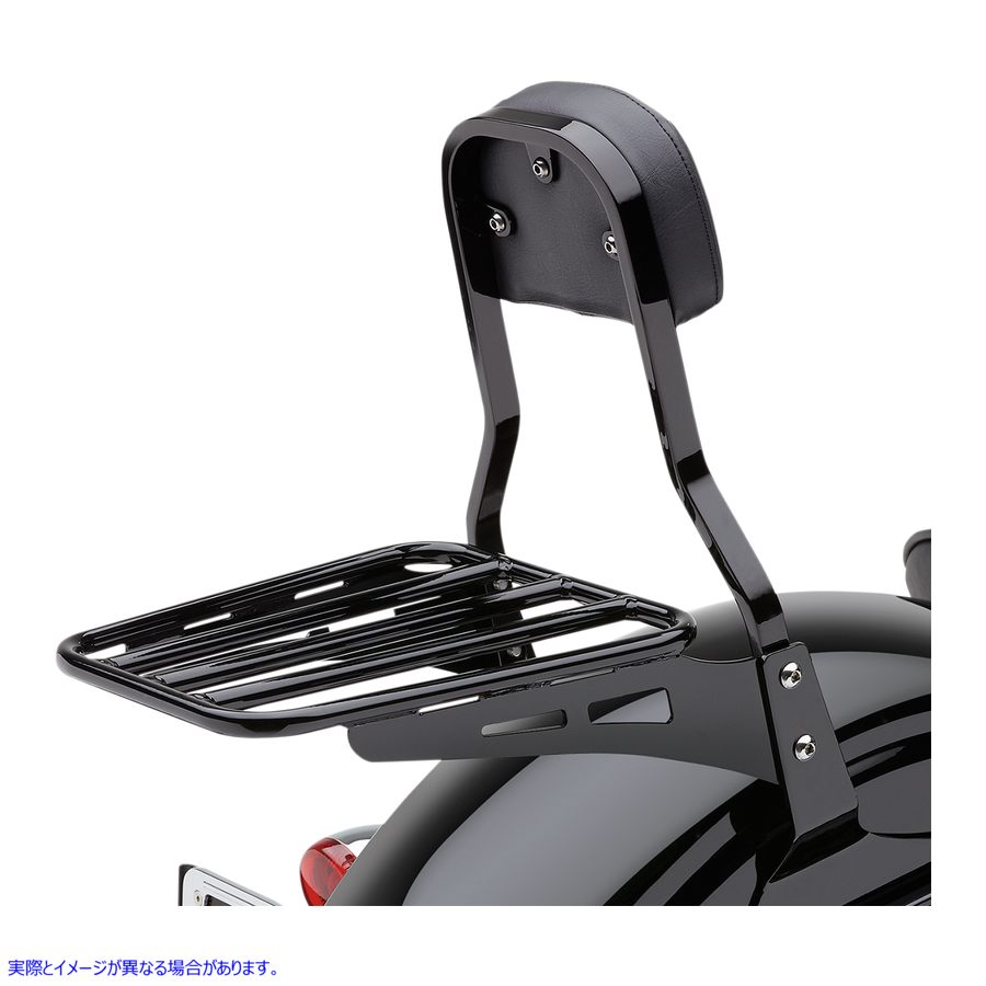 取寄せ コブラシシーバーの荷物ラック コブラ Sissy Bar Luggage Rack - Black - Tubular 02-3500B 15030077