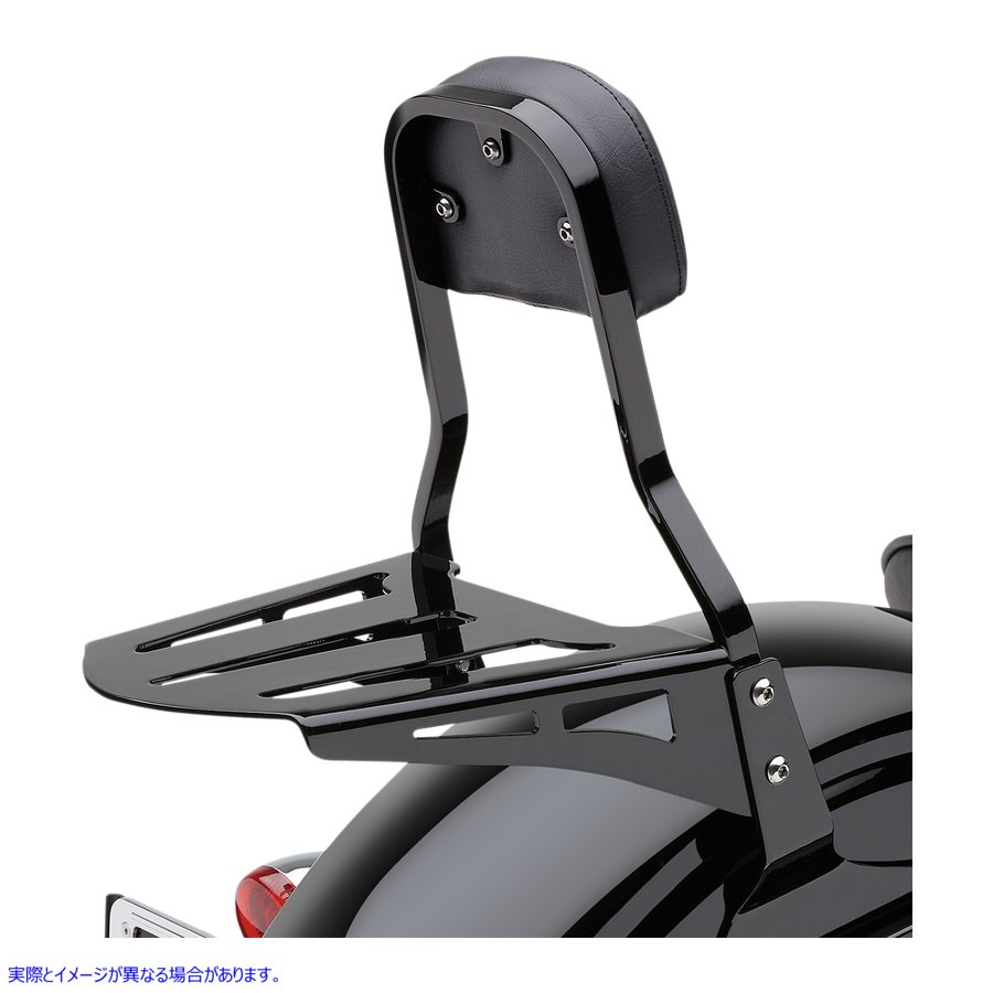 取寄せ コブラシシーバーの荷物ラック コブラ Sissy Bar Luggage Rack - Black - Formed 02-3600B 15030078