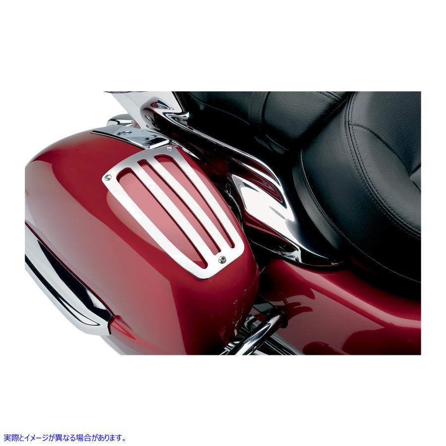 取寄せ サドルバッグリッドガード コブラ Saddlebag Lid Guards - Chrome 02-6943 15100187