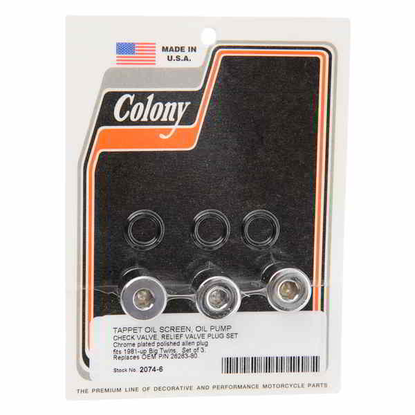 取寄せ クロムオイルポンププラグとキット コロニー Plug Kit - Oil Pump - Big Twin 2074-6 24010108