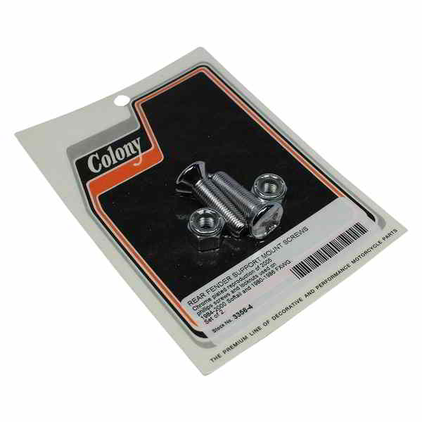 取寄せ コロニー Mounting Screws/Nuts - Rear Fender Support - Chrome - Set 3356-4 24011326