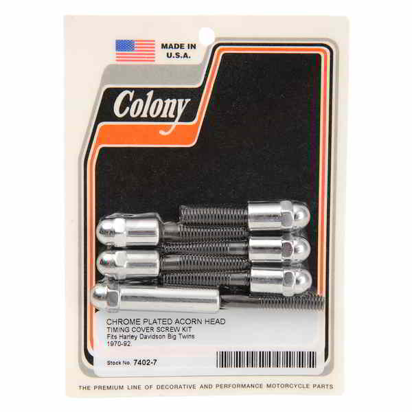 取寄せ Chrome Acorn Hardwareキット コロニー Acorn Screw Kit - Cam Cover - '70-'99 Big Twin 7402-7 DS189995