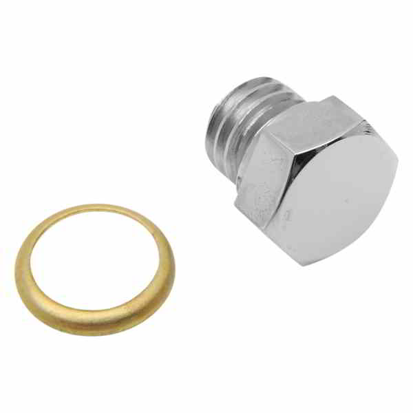取寄せ 排水プラグ コロニー Drain Plug - Transmission/Motor Case/Oil Tank with Brass Gasket - Standard - Chrome 8494-1 DS190896