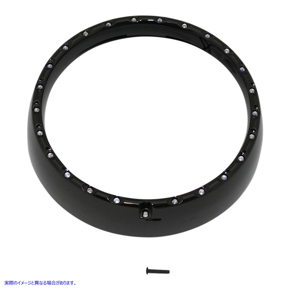 取寄せ 7 LEDハローヘッドライトトリムリングが組み込まれたターン信号付き カスタムダイナミクス Halo Headlight Trim Ring - FLHT '06-'13 - Black CDTB-7TR-2B 20011271