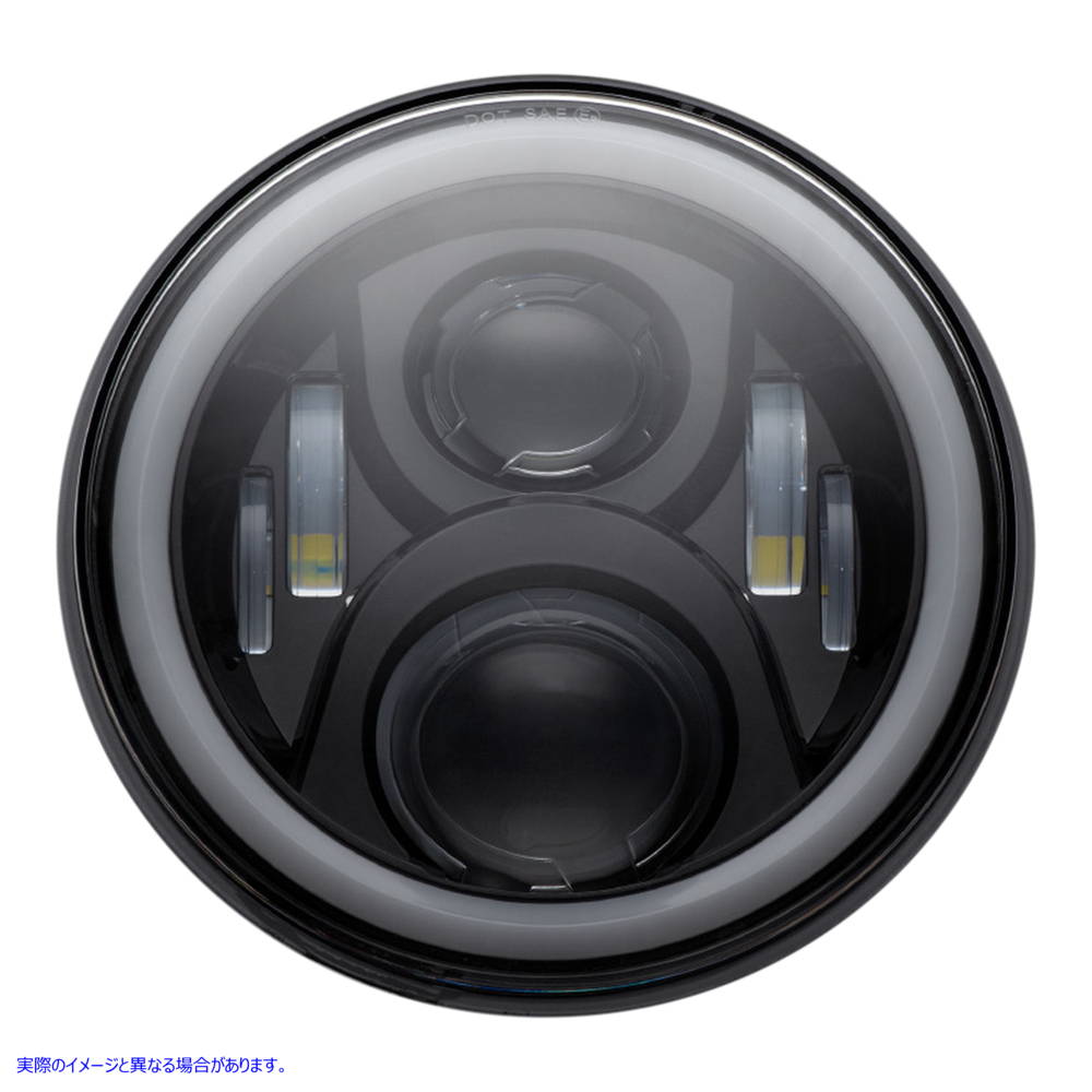 取寄せ 7 LEDハローヘッドランプが取り付けリング付き カスタムダイナミクス Headlamp - 7 - LED - Black CD-7-13-B 20012374
