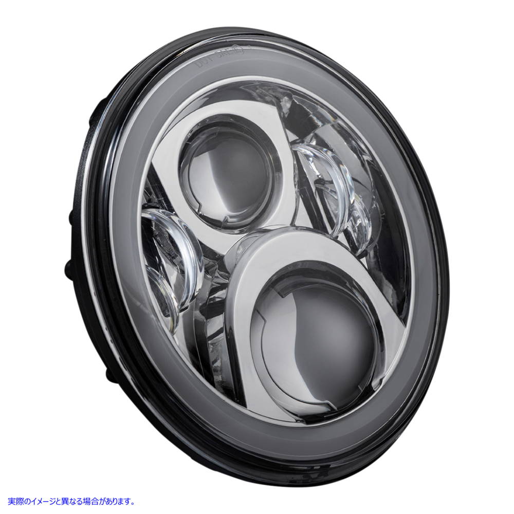 取寄せ ツーリングアダプターを備えた7 ハローヘッドランプ カスタムダイナミクス Headlamp - 7 - LED - Chrome CD-7-14-C 20012377