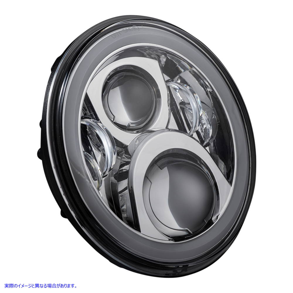 取寄せ Proglow?は、色を変えるハローでヘッドランプをリードしました カスタムダイナミクス 7 Headlamp - with Adapter - Chrome PG-7-14-C 20012418