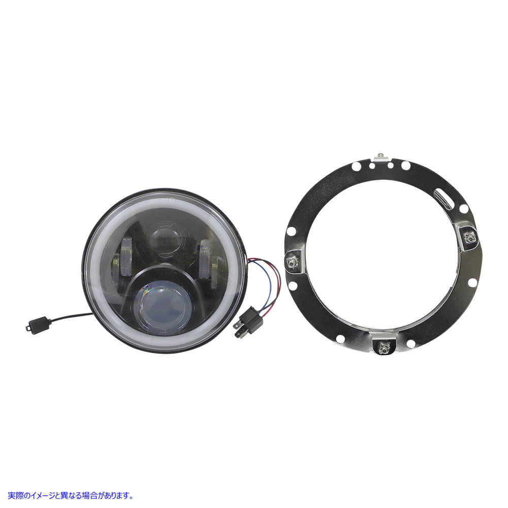 取寄せ Proglow?は、色を変えるハローでヘッドランプをリードしました カスタムダイナミクス 7 Headlamp - with Mounting Ring - Black PG-7-13-B 20012423