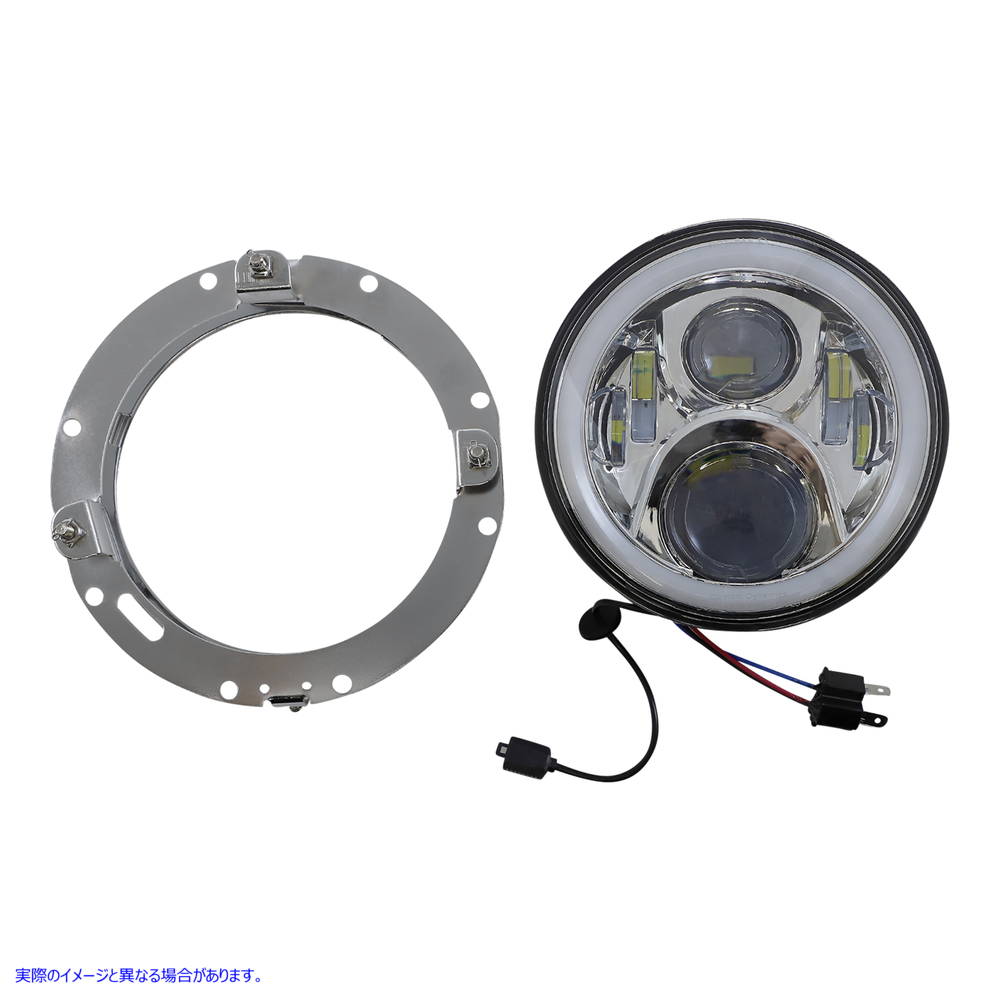 取寄せ Proglow?は、色を変えるハローでヘッドランプをリードしました カスタムダイナミクス 7 Headlamp - with Mounting Ring - Chrome PG-7-13-C 20012424