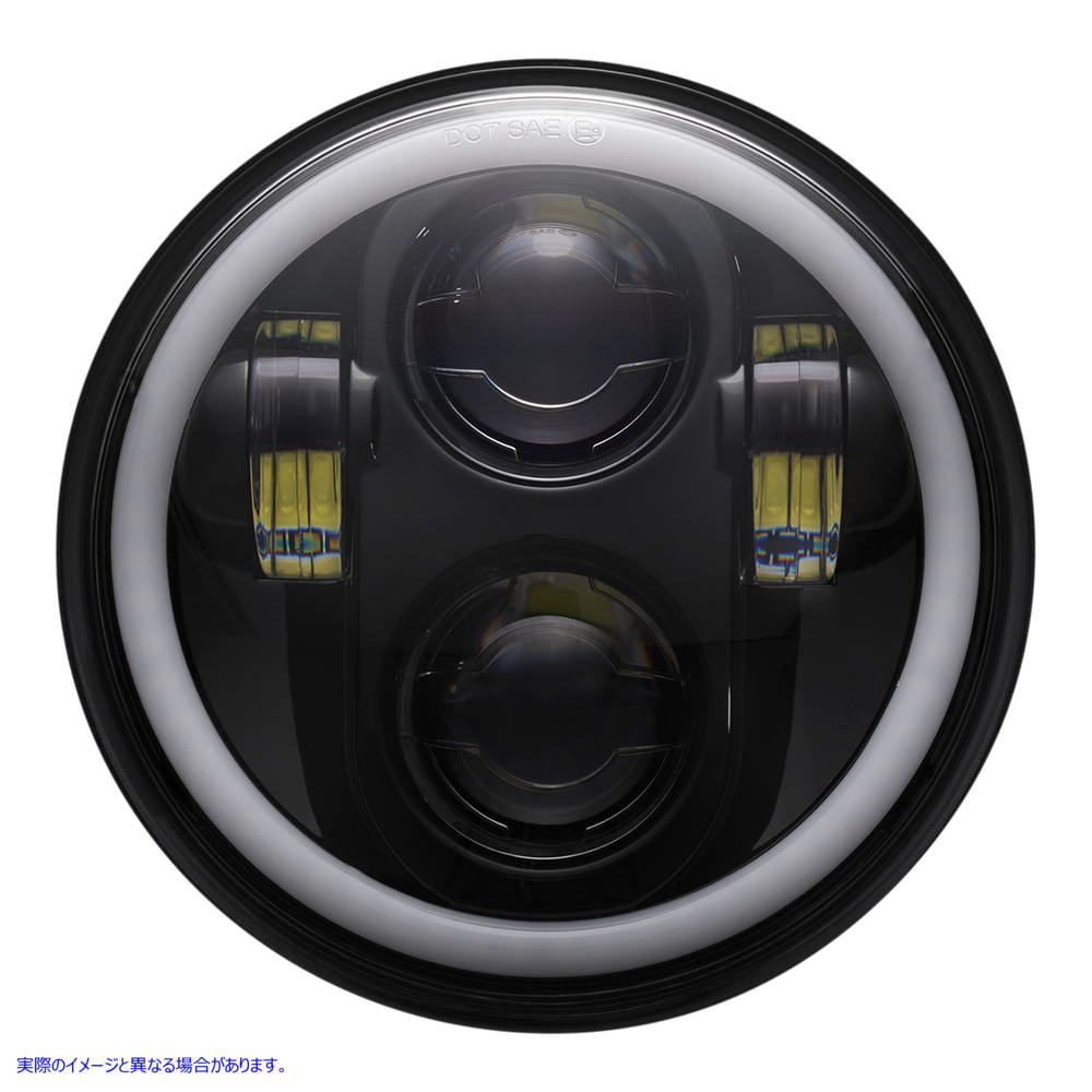 取寄せ 5.75 LEDハローヘッドランプ カスタムダイナミクス Headlight - Black CD-575-H-B 20012483