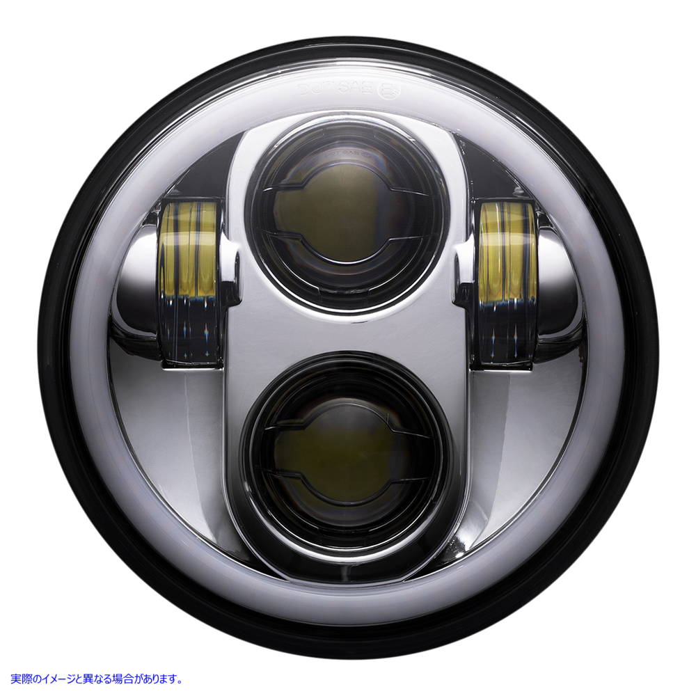 取寄せ 5.75 LEDハローヘッドランプ カスタムダイナミクス Headlight - Chrome CD-575-H-C 20012484