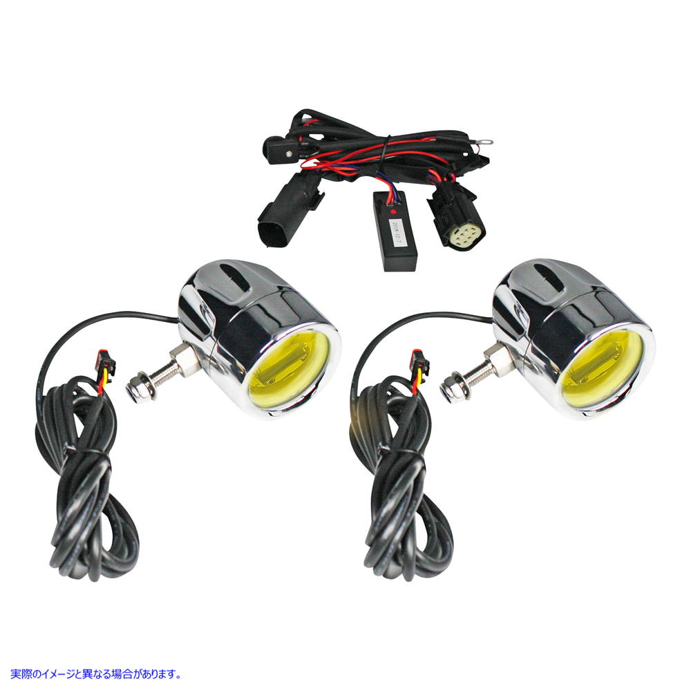 取寄せ ProbeamRLEDハローフォグライト カスタムダイナミクス Fog Light - Chrome - Yellow Lens PB-FOG-BCM-YC 20012583