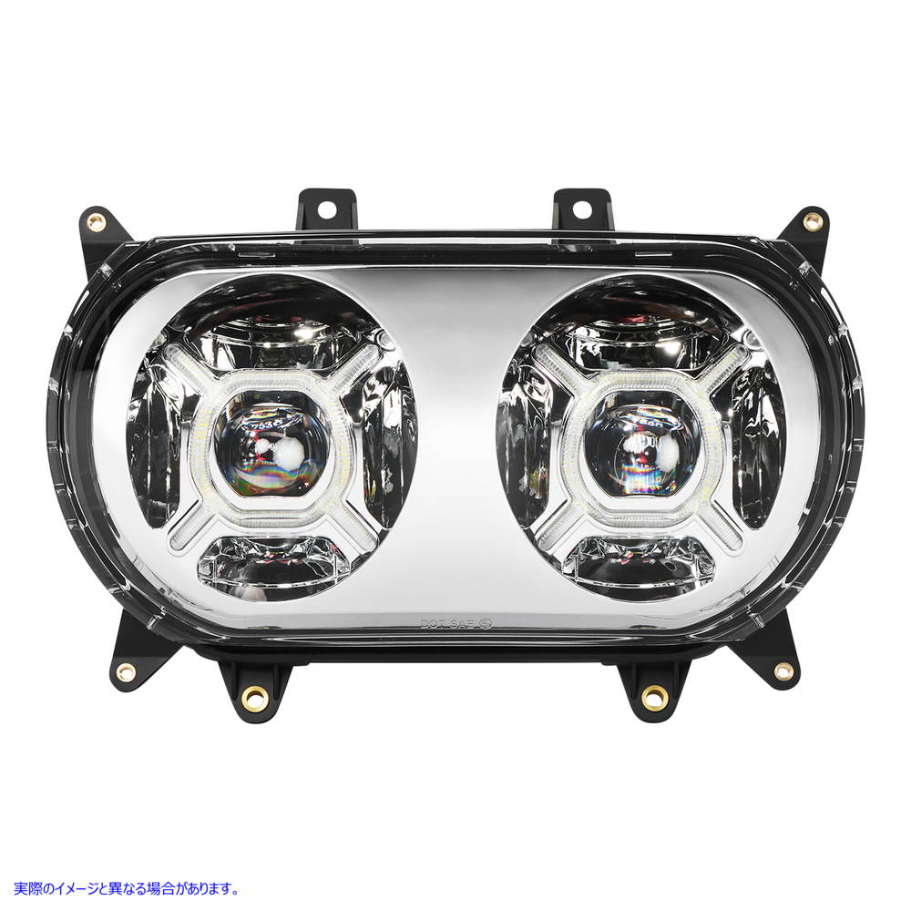 取寄せ Proglow?Double-X LEDヘッドライト カスタムダイナミクス ProGLOW? Headlight - Chrome - Road Glide PG-RG-C 20012606