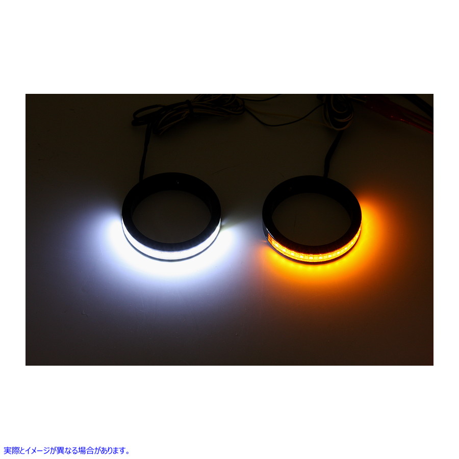 取寄せ wrap-arounds?LED日中のランニングライトを使用したターン信号をLEDしました カスタムダイナミクス Turn Signals with Daytime Running Light - 37 mm - Black WA-37-AW-BS 20201431