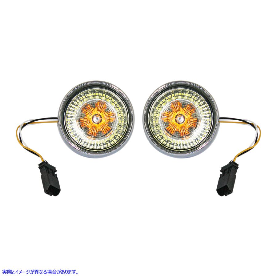 取寄せ PROMAMRRINGZBULLET BEZEL LEDターン信号 カスタムダイナミクス Bullet Turn Signal - JAE CVO - Chrome - Smoke Lens PB-BB-AW-JAECS 20201593