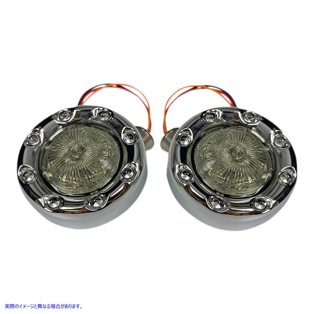 取寄せ ProbeamRBulletRingz?1157フロントターン信号 カスタムダイナミクス Bullet Turn Signal 1157 - Chrome - Smoke Lens PB-BR-AW-57-CS 20201874