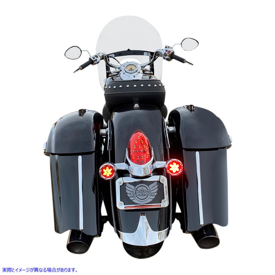 取寄せ ProbeamRBulletRingz?LEDスカウト用のリアターン信号 カスタムダイナミクス ProBEAMR Bullet Ringz? LED Turn Signals - Chrome/Red PB-BR-RR-IND-CR 20201887