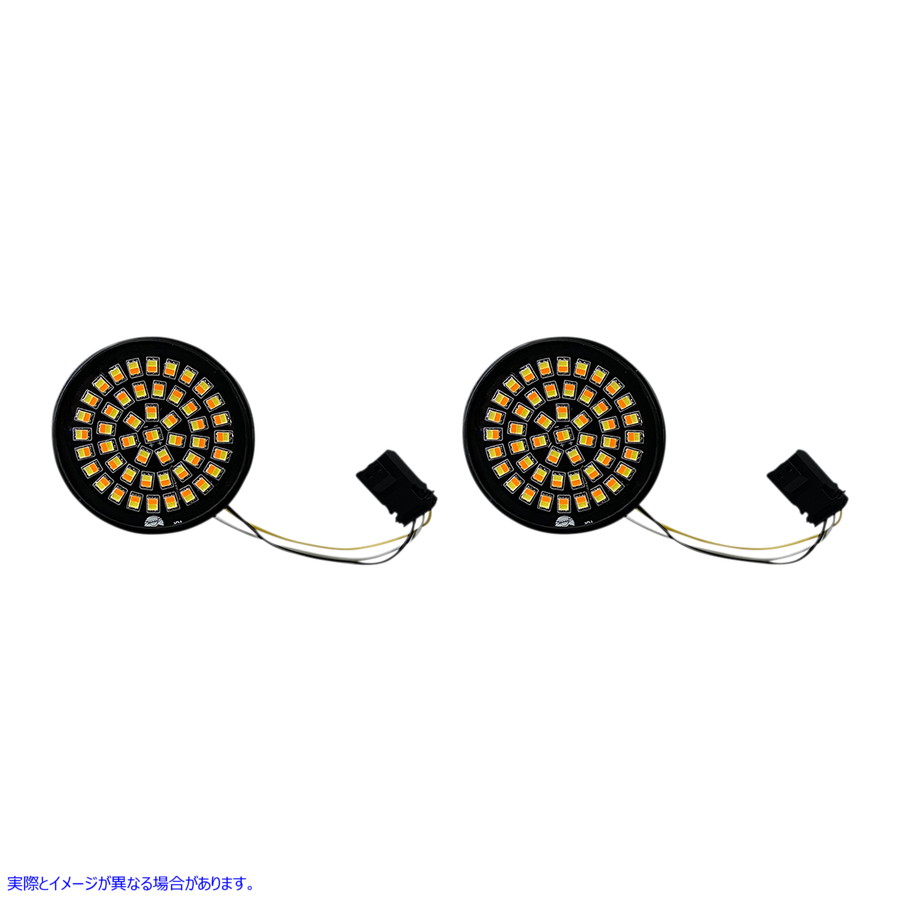 取寄せ genesisR4ソリッドアンバー/ホワイト（ハローフリー）LEDターン信号インサートCVO? カスタムダイナミクス LED Turn Signal Insert - Amber/White - CVO GEN-4-AW-JAE 20201908
