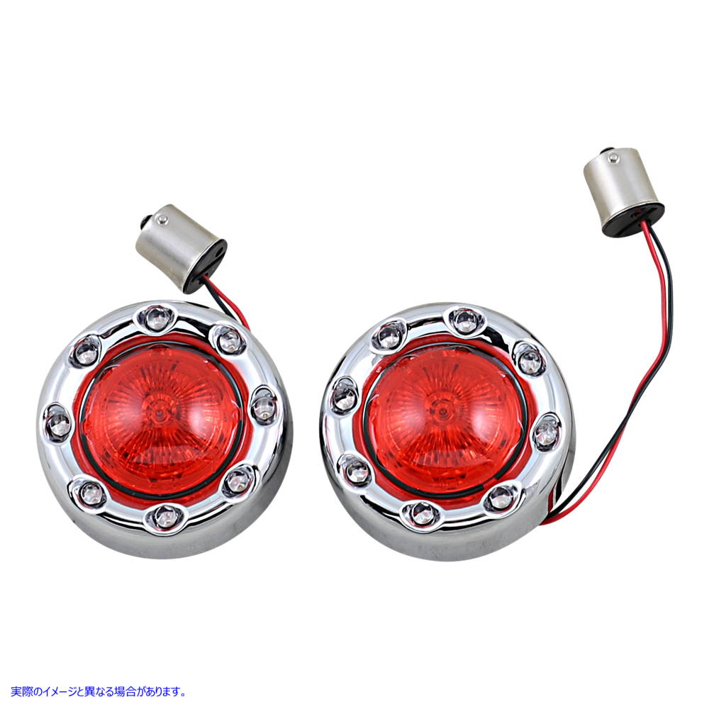 取寄せ ProbeamRBulletRingz?1156リアターンシグナル カスタムダイナミクス Bullet Turn Signal 1156 - Chrome - Red Lens PB-BR-RR 56-CR 20201937
