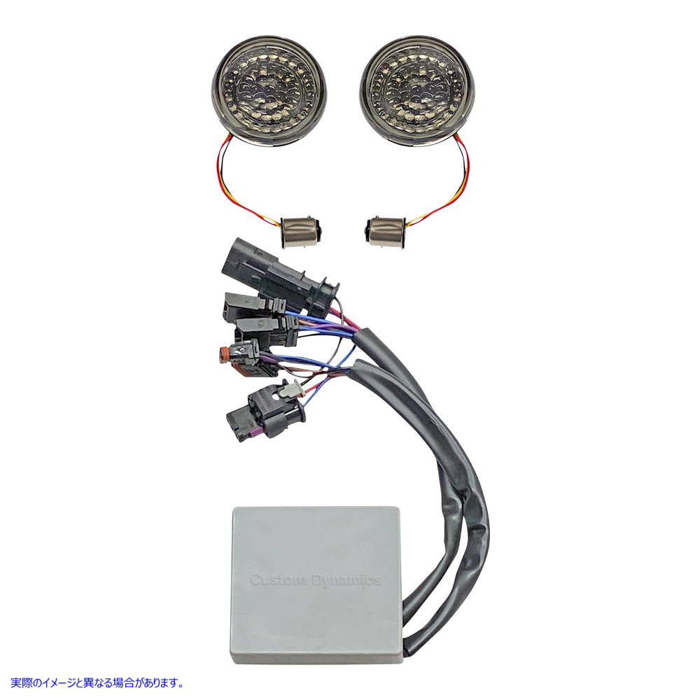 取寄せ スマートLED 1157バレットターンシグナルをコントローラー カスタムダイナミクス Solid Amber Turn Red Run/Brake w/ Brake Strobe for M8 Sportster CD-STS-RSGST 20202124