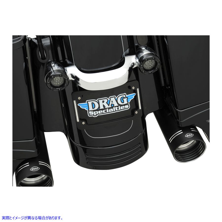 取寄せ フラッシュマウントLEDを備えたTri-Radiusナンバープレートフレーム カスタムダイナミクス Tri-Radius License Plate Frame w Flushmount LEDs - Black TF06-B 20300842