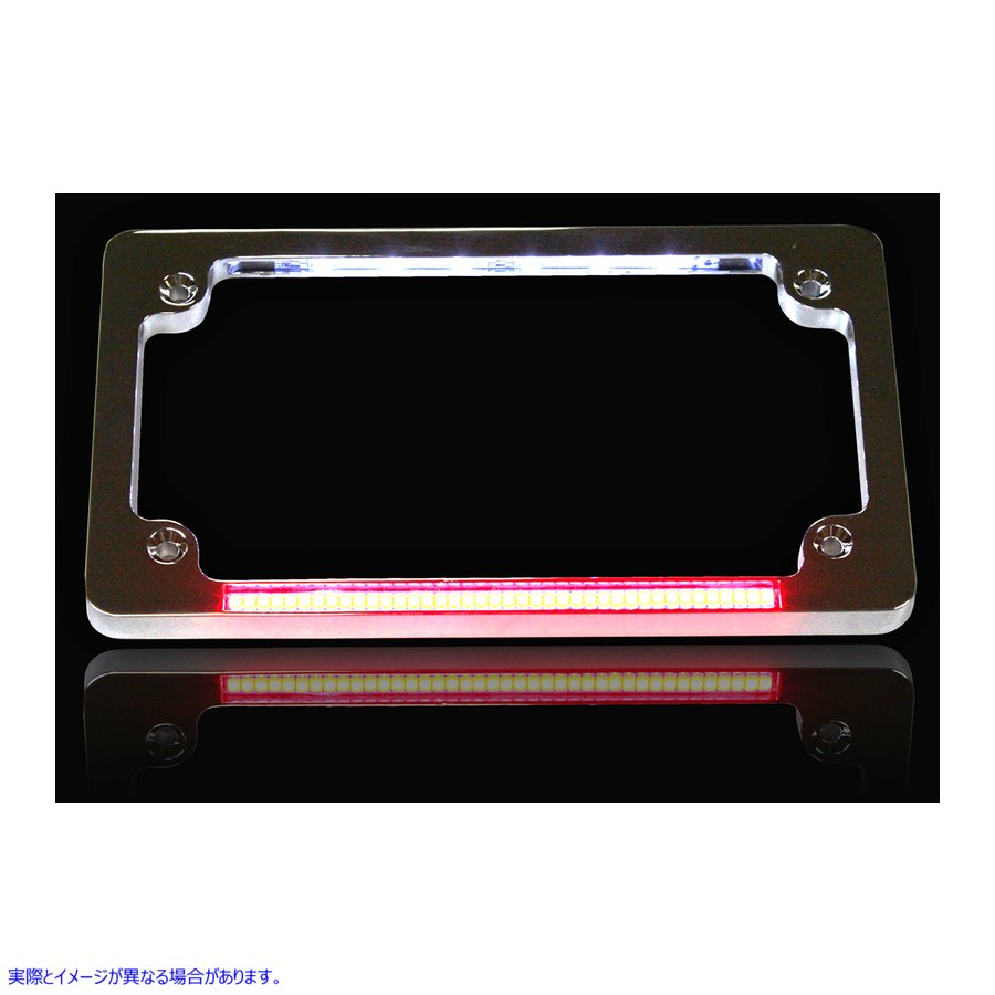 取寄せ デュアルLEDナンバープレートフレーム カスタムダイナミクス Dual License Plate Frame - Chrome TF02-C 20300990