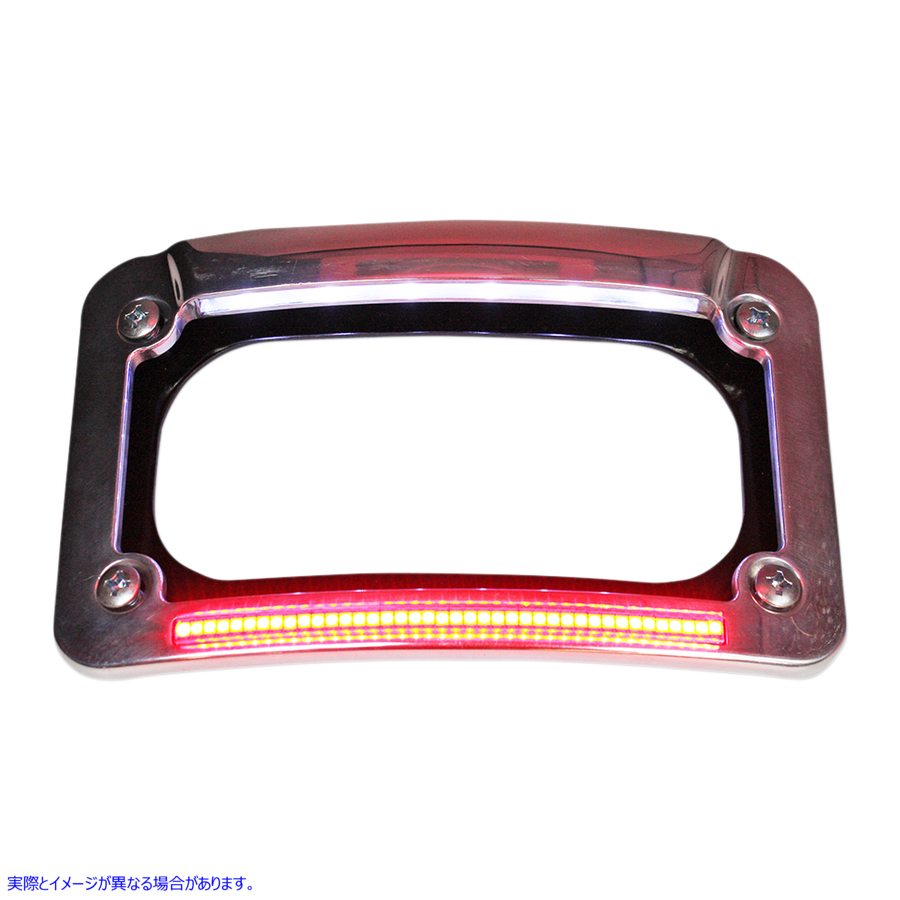 取寄せ LEDナンバープレートフレーム カスタムダイナミクス Dual-LED License Place Frame - Indian - Chrome CD-LP-IND-C 20301434
