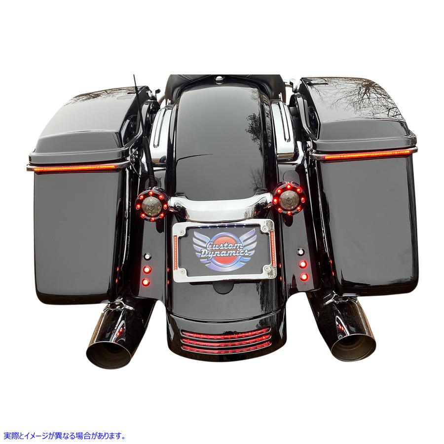 取寄せ プラグアンドプレイLED RADIUSナンバープレートフレーム カスタムダイナミクス Curved License Plate Frame - Chrome TF06-BCM-C 20301486